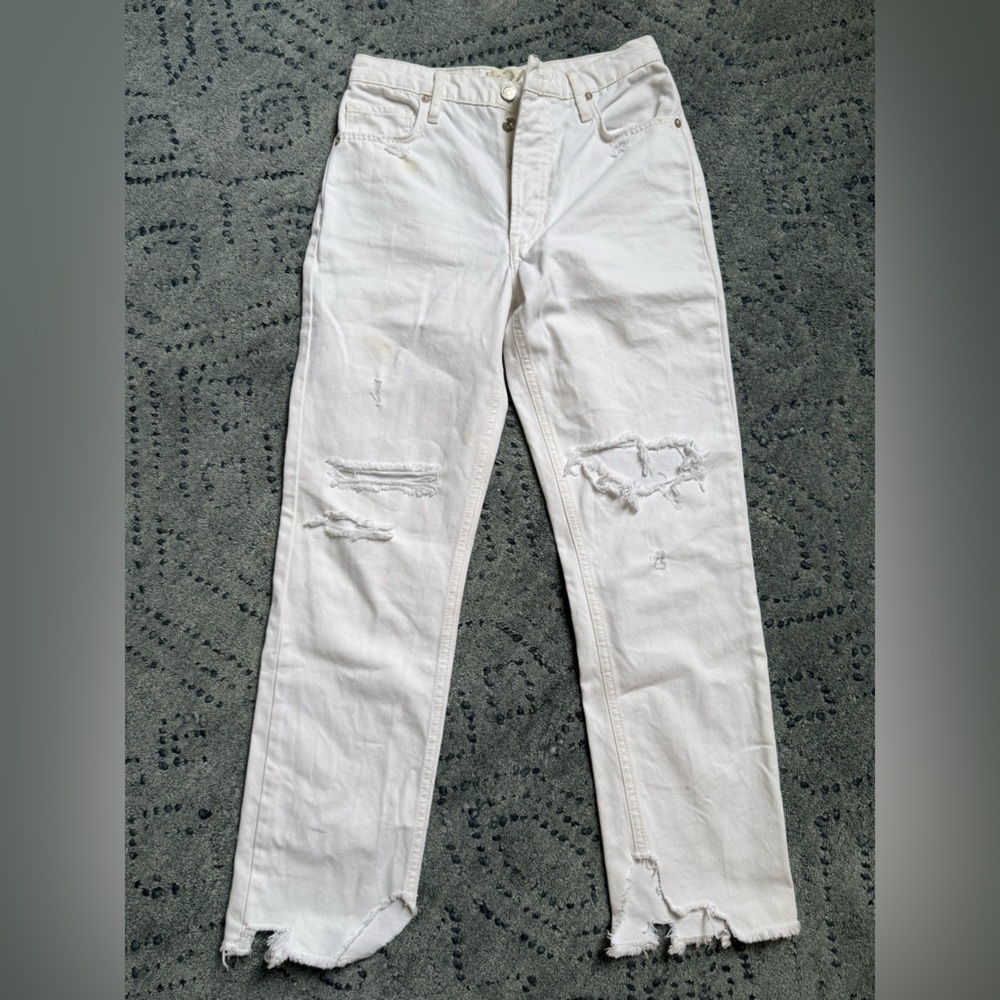 Free People - 24 - We the Free White Distressed Women’s Distressed Jeans
